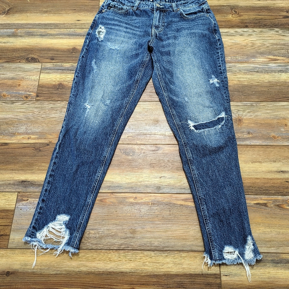 KanCan Estilo Distressed Ripped Frayed Boyfriend Jeans Women's Size 26/7 - Picture 3 of 12